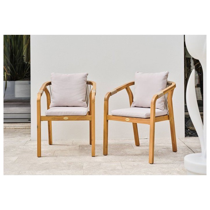 Lot de 2 fauteuils de jardin - DCB GARDEN - Serena-FT