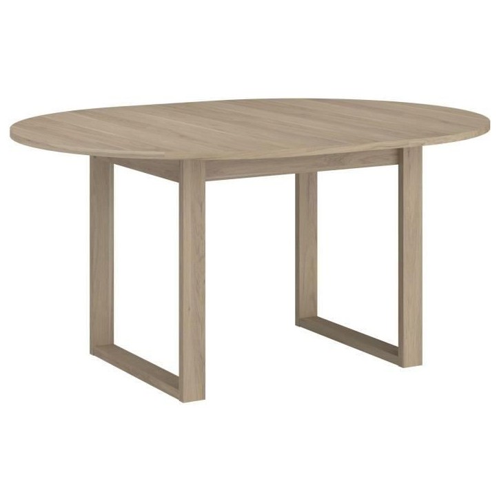 Table a manger extensible - BETTY - Ronde - Décor chene - 4 / 6 personnes - 120 / 155 x 120 x 75 cm - PARISOT Table a manger extensible - BETTY - Ronde - Décor chene - 4 / 6 personnes - 120 / 155 x 120 x 75 cm - PARISOT