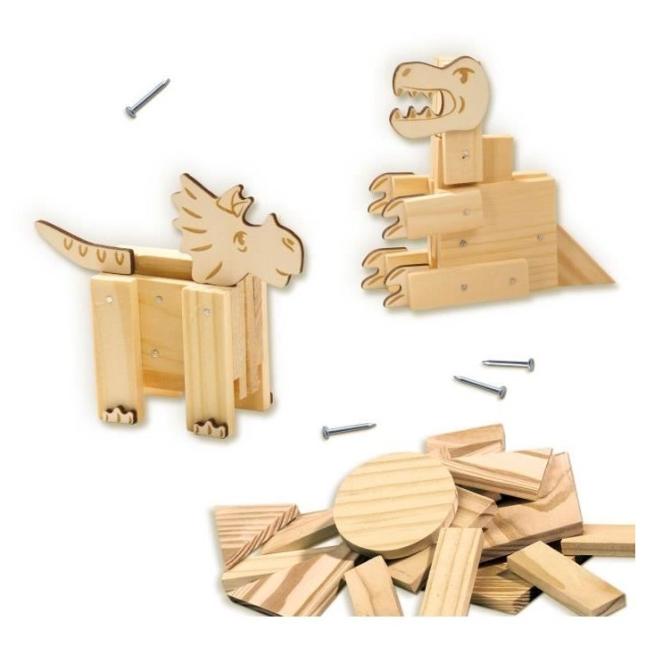 Kit de menuiserie - SES CREATIVE - Dinosaures - Avec clous et colle Kit de menuiserie - SES CREATIVE - Dinosaures - Avec clous et colle