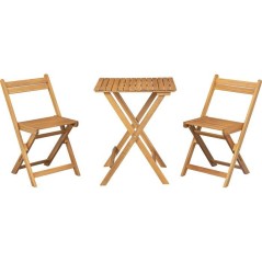 Set bistrot en bois d'acacia FSC - SAVANA - 1 table carrée 60 x 60 cm