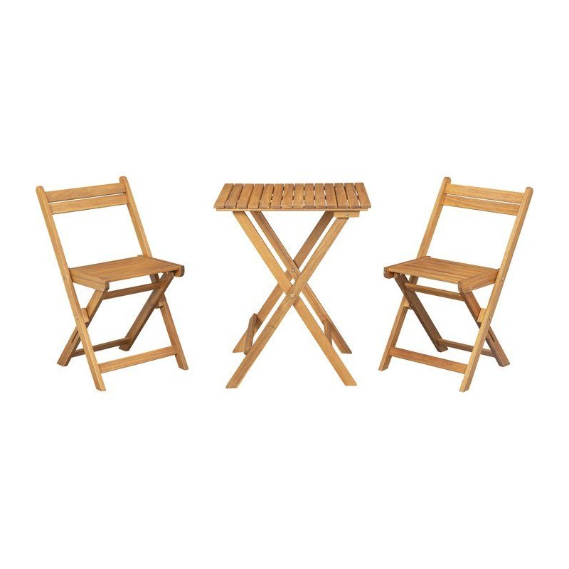 Set bistrot en bois d'acacia FSC - SAVANA - 1 table carrée 60 x 60 cm