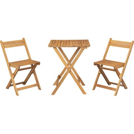 Set bistrot en bois d'acacia FSC - SAVANA - 1 table carrée 60 x 60 cm