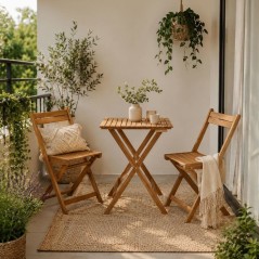 Set bistrot en bois d'acacia FSC - SAVANA - 1 table carrée 60 x 60 cm