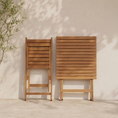 Set bistrot en bois d'acacia FSC - SAVANA - 1 table carrée 60 x 60 cm