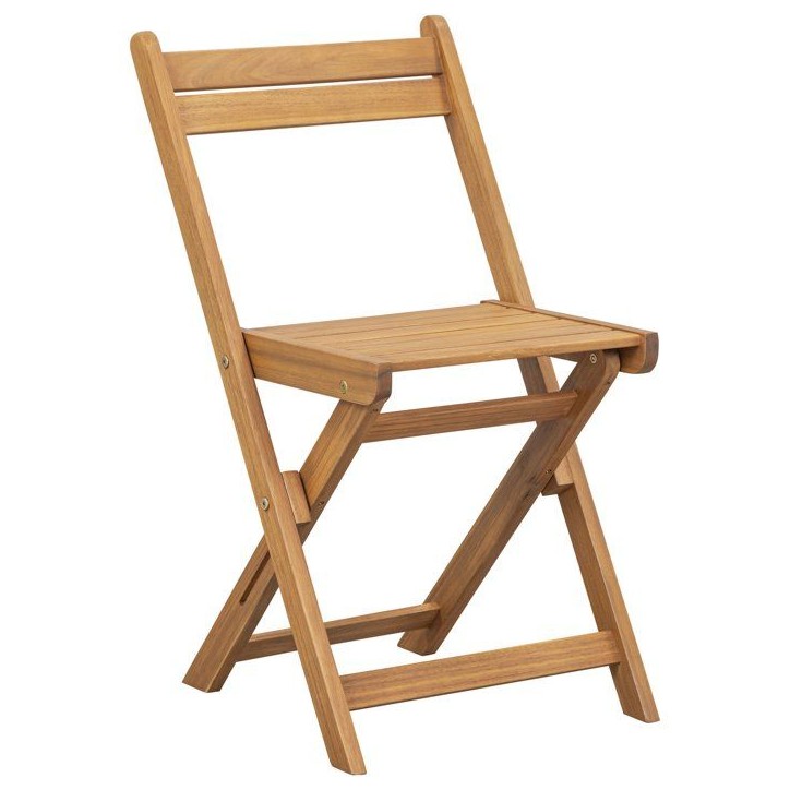 Set bistrot en bois d'acacia FSC - SAVANA - 1 table carrée 60 x 60 cm et de 2 chaises pliables - 2 personnes Set bistrot en bois d'acacia FSC - SAVANA - 1 table carrée 60 x 60 cm et de 2 chaises pliables - 2 personnes