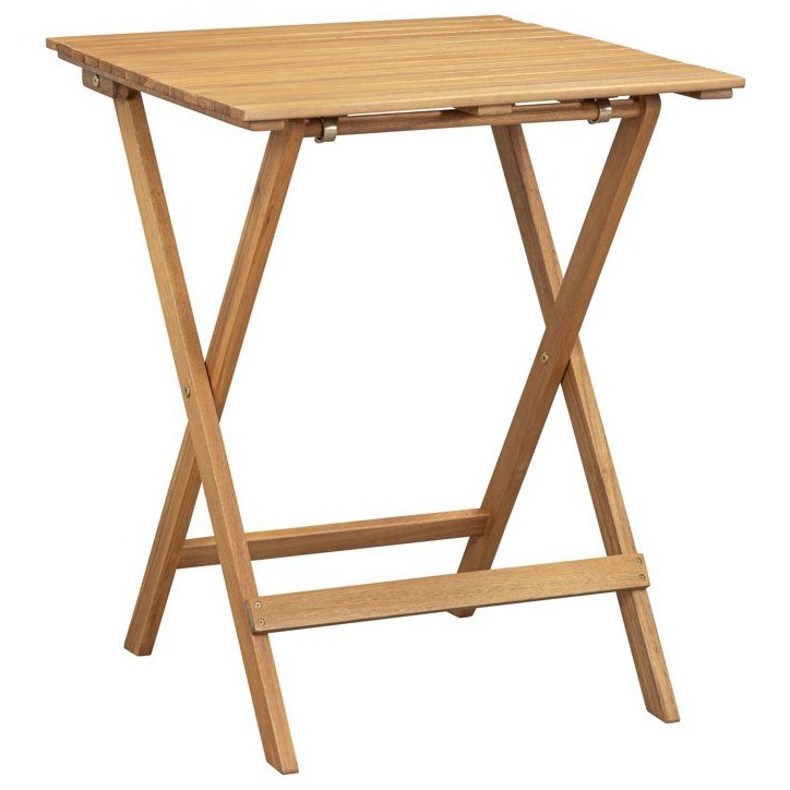 Set bistrot en bois d'acacia FSC - SAVANA - 1 table carrée 60 x 60 cm et de 2 chaises pliables - 2 personnes Set bistrot en bois d'acacia FSC - SAVANA - 1 table carrée 60 x 60 cm et de 2 chaises pliables - 2 personnes