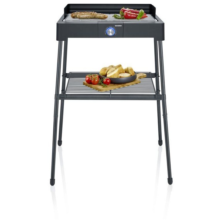 Barbecue électrique sur pieds - SEVERIN - PG8566 - 2200 W - Surface de cuisson 44,5 x 26 cm - Thermostat réglable - Noir Barbecue électrique sur pieds - SEVERIN - PG8566 - 2200 W - Surface de cuisson 44,5 x 26 cm - Thermostat réglable - Noir