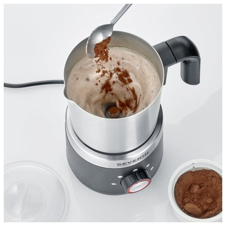 Emulsionneur de lait a induction - SEVERIN - SM3588 - Mousseur de lait chaud ou froid 300 ml en inox - 550 W - inox/noir Emulsionneur de lait a induction - SEVERIN - SM3588 - Mousseur de lait chaud ou froid 300 ml en inox - 550 W - inox/noir