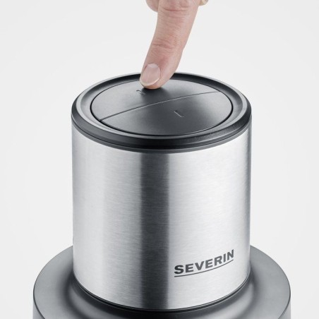 Hachoir électrique - SEVERIN - KM3867 - 400 W - Récipient en verre 1 L - 2 vitesses - Noir / Inox