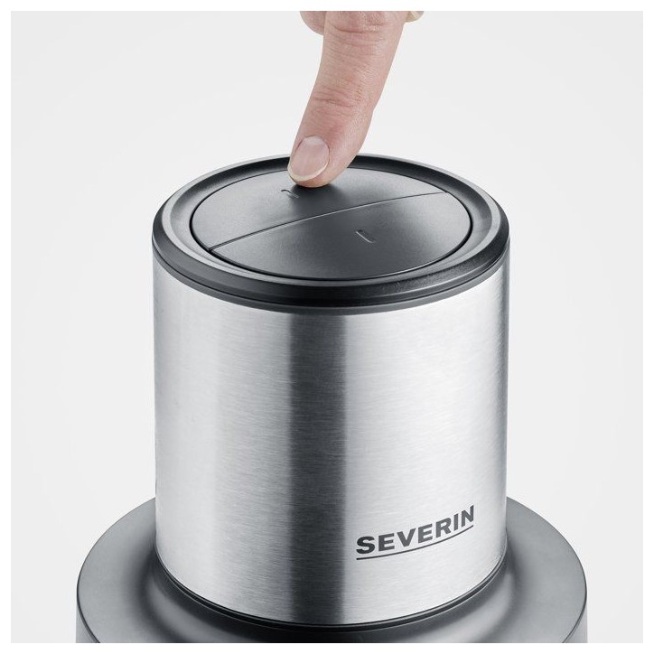 Hachoir électrique - SEVERIN - KM3867 - 400 W - Récipient en verre 1 L - 2 vitesses - Noir / Inox