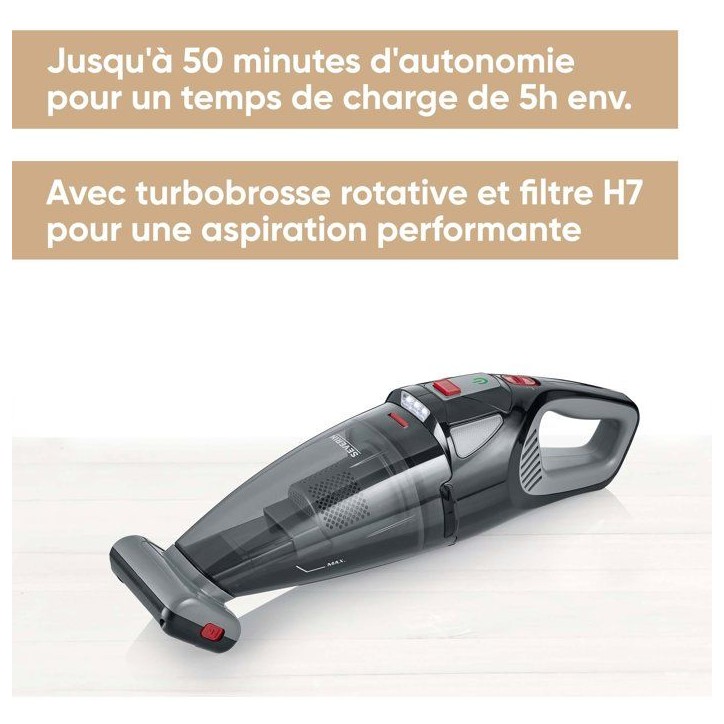 SEVERIN HV7147 - Aspirateur a main et balai 2-en-1 - 5 500 Pa - 50 min - 650 ml - Noir / Gris / Rouge
