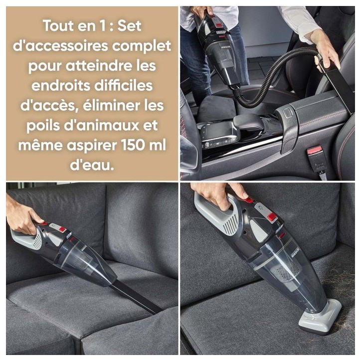 SEVERIN HV7147 - Aspirateur a main et balai 2-en-1 - 5 500 Pa - 50 min - 650 ml - Noir / Gris / Rouge
