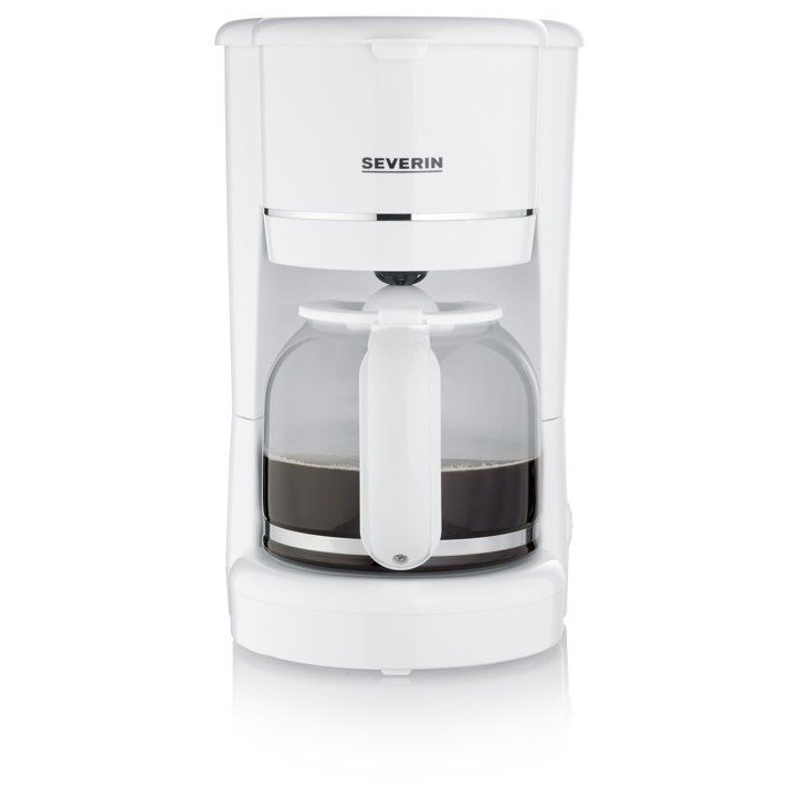 Cafetiere Filtre jusqu'a 10 tasses - SEVERIN - KA4323 - Systeme anti-goutte - Filtre permanent amovible - Plaque chauffante - Bl