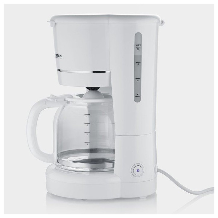 Cafetiere Filtre jusqu'a 10 tasses - SEVERIN - KA4323 - Systeme anti-goutte - Filtre permanent amovible - Plaque chauffante - Bl