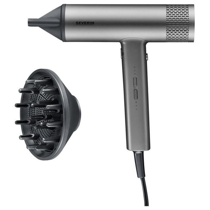 Seche-cheveux ionique - SEVERIN - HT 0169 - S-Style Speed Pro - Concentrateur & diffuseur magnétiques - 2000 W - Gris et noir Seche-cheveux ionique - SEVERIN - HT 0169 - S-Style Speed Pro - Concentrateur & diffuseur magnétiques - 2000 W - Gris et noir