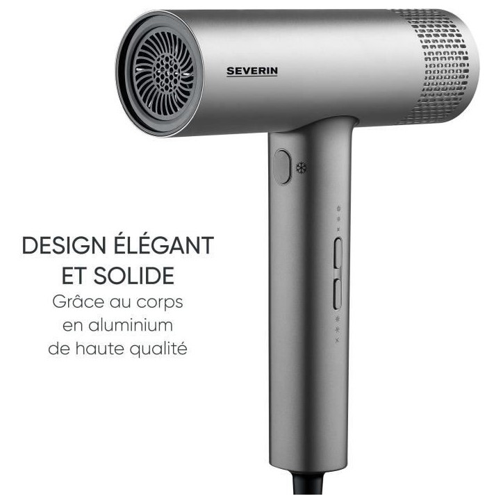 Seche-cheveux ionique - SEVERIN - HT 0169 - S-Style Speed Pro - Concentrateur & diffuseur magnétiques - 2000 W - Gris et noir Seche-cheveux ionique - SEVERIN - HT 0169 - S-Style Speed Pro - Concentrateur & diffuseur magnétiques - 2000 W - Gris et noir