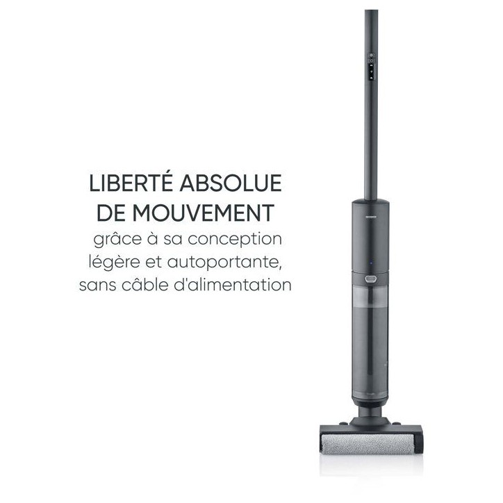 SEVERIN SC7177 - Nettoyeur de sol sans fil - 150 W - 20 min - 400 ml - 80 dB - Noir / Gris SEVERIN SC7177 - Nettoyeur de sol sans fil - 150 W - 20 min - 400 ml - 80 dB - Noir / Gris