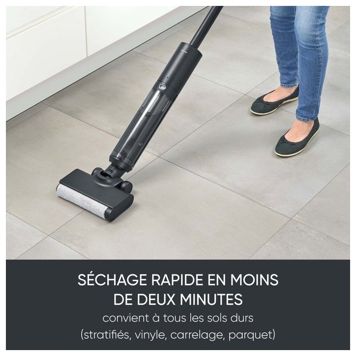 SEVERIN SC7177 - Nettoyeur de sol sans fil - 150 W - 20 min - 400 ml - 80 dB - Noir / Gris SEVERIN SC7177 - Nettoyeur de sol sans fil - 150 W - 20 min - 400 ml - 80 dB - Noir / Gris