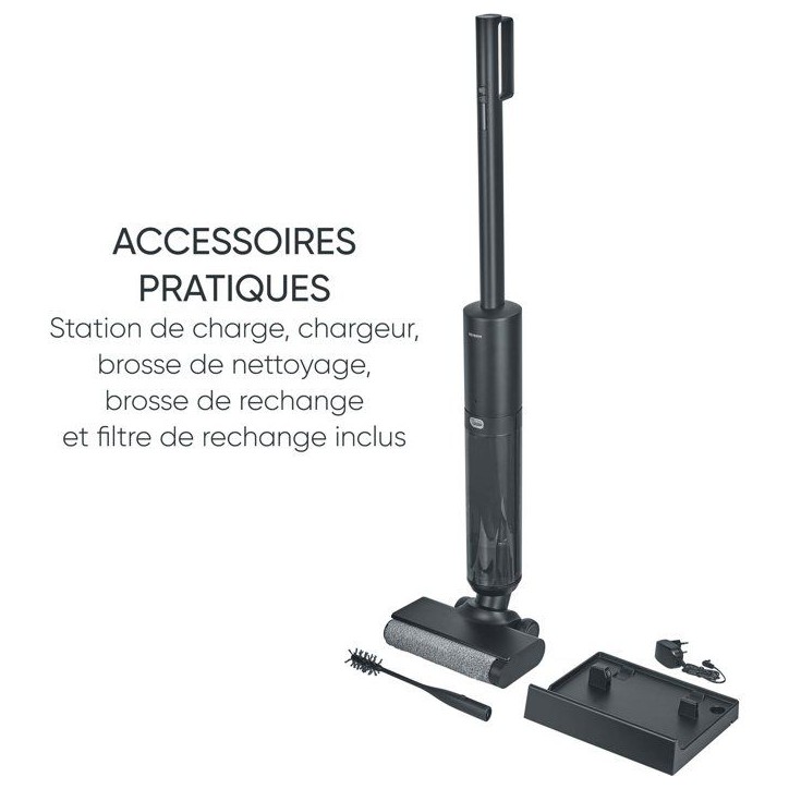 SEVERIN SC7177 - Nettoyeur de sol sans fil - 150 W - 20 min - 400 ml - 80 dB - Noir / Gris SEVERIN SC7177 - Nettoyeur de sol sans fil - 150 W - 20 min - 400 ml - 80 dB - Noir / Gris