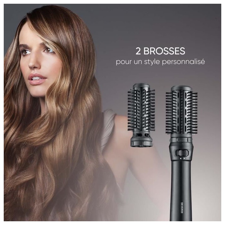 Brosse soufflante - SEVERIN - Styler multifonction avec revetement Céramique-Kératine - Auto-rotative - 3 embouts - 1000 W - N Brosse soufflante - SEVERIN - Styler multifonction avec revetement Céramique-Kératine - Auto-rotative - 3 embouts - 1000 W - N