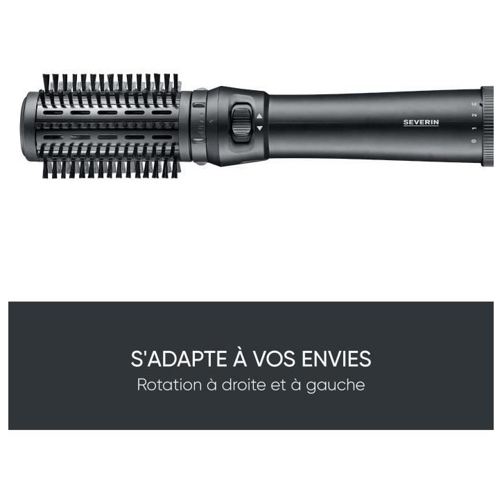 Brosse soufflante - SEVERIN - Styler multifonction avec revetement Céramique-Kératine - Auto-rotative - 3 embouts - 1000 W - N Brosse soufflante - SEVERIN - Styler multifonction avec revetement Céramique-Kératine - Auto-rotative - 3 embouts - 1000 W - N