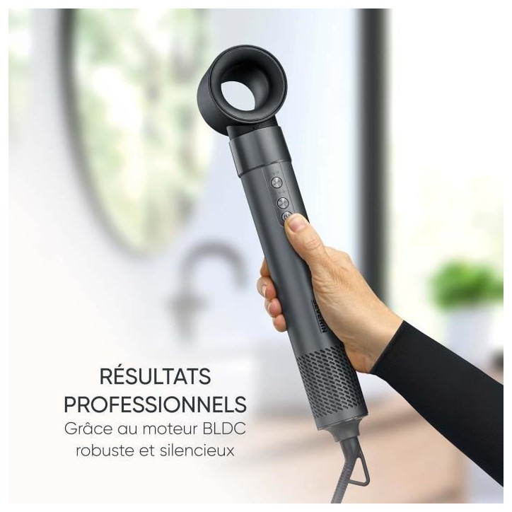Brosse coiffante ionique - SEVERIN - Multistyler 5-en-1 - Moteur BLDC puissant - 5 embouts - 1500 W - Gris et noir Brosse coiffante ionique - SEVERIN - Multistyler 5-en-1 - Moteur BLDC puissant - 5 embouts - 1500 W - Gris et noir
