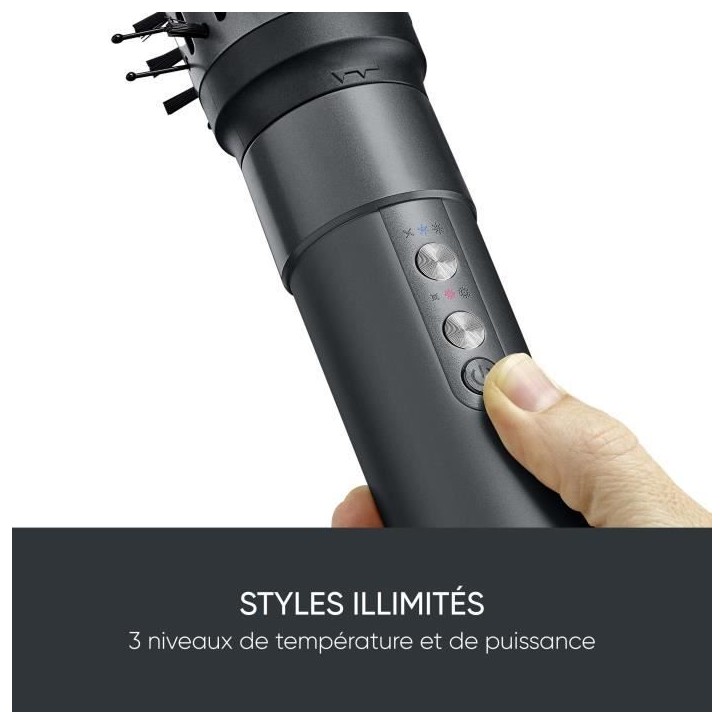Brosse coiffante ionique - SEVERIN - Multistyler 5-en-1 - Moteur BLDC puissant - 5 embouts - 1500 W - Gris et noir Brosse coiffante ionique - SEVERIN - Multistyler 5-en-1 - Moteur BLDC puissant - 5 embouts - 1500 W - Gris et noir