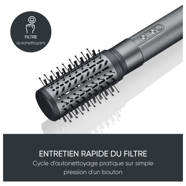Brosse coiffante ionique - SEVERIN - Multistyler 5-en-1 - Moteur BLDC puissant - 5 embouts - 1500 W - Gris et noir Brosse coiffante ionique - SEVERIN - Multistyler 5-en-1 - Moteur BLDC puissant - 5 embouts - 1500 W - Gris et noir