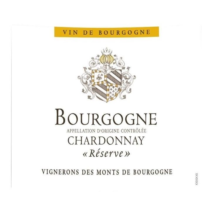 Vignerons des Monts de Bourgogne 2023 Bourgogne Chardonnay Réserve - Vin blanc de Bourgogne