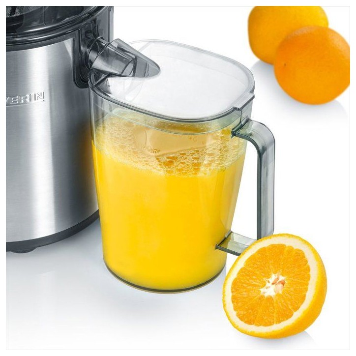 Centrifugeuse Extracteur de jus 1,1L - SEVERIN - ES3570 - 800 W - 19000 tours/minute - pour frutis et légumes - noir/inox bross Centrifugeuse Extracteur de jus 1,1L - SEVERIN - ES3570 - 800 W - 19000 tours/minute - pour frutis et légumes - noir/inox bross