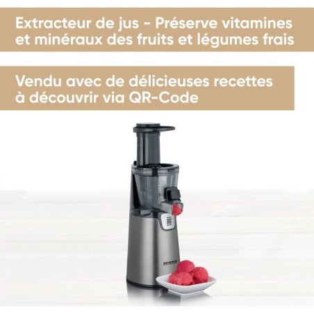 Centrifugeuse Slow Juicer Extracteur de jus - SEVERIN - ES3571 - Polyvalent pour jus - sorbets - glaces - confitures