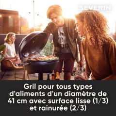 Barbecue électrique sur pieds - SEVERIN - PG8541 - 2000 W - Grande su