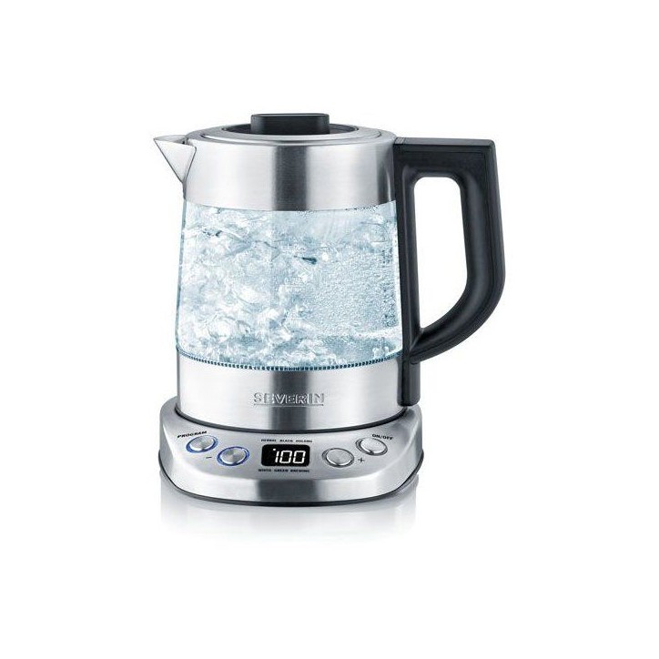 Bouilloire Eau et Thé 1L - SEVERIN - WK3473 - 2 200W - 5 Programmes d'Infusion - Température et Temps Réglables - Verre/Inox Bouilloire Eau et Thé 1L - SEVERIN - WK3473 - 2 200W - 5 Programmes d'Infusion - Température et Temps Réglables - Verre/Inox