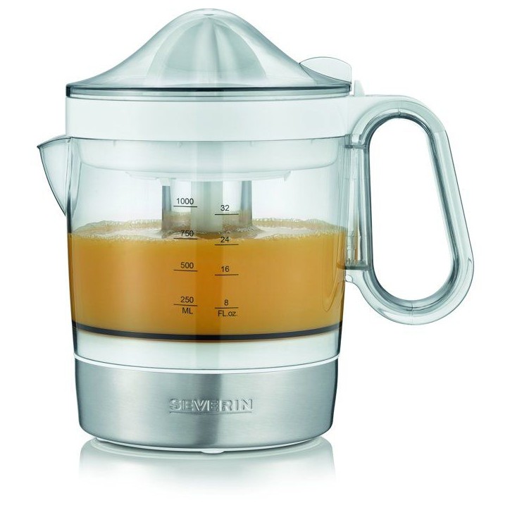 Presse-agrumes électrique 1L - SEVERIN - CP3535 - Avec 2 cônes amovibles - réservoir XXL de 1L - 40 W - blanc Presse-agrumes électrique 1L - SEVERIN - CP3535 - Avec 2 cônes amovibles - réservoir XXL de 1L - 40 W - blanc