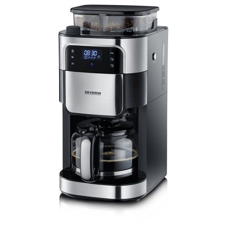 Cafetiere filtre avec broyeur intégré - SEVERIN - KA4813 - Machine a café écran tactile - verseuse 10 tasses - Noir/Inox Cafetiere filtre avec broyeur intégré - SEVERIN - KA4813 - Machine a café écran tactile - verseuse 10 tasses - Noir/Inox