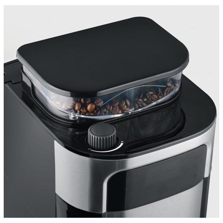 Cafetiere filtre avec broyeur intégré - SEVERIN - KA4813 - Machine a café écran tactile - verseuse 10 tasses - Noir/Inox Cafetiere filtre avec broyeur intégré - SEVERIN - KA4813 - Machine a café écran tactile - verseuse 10 tasses - Noir/Inox