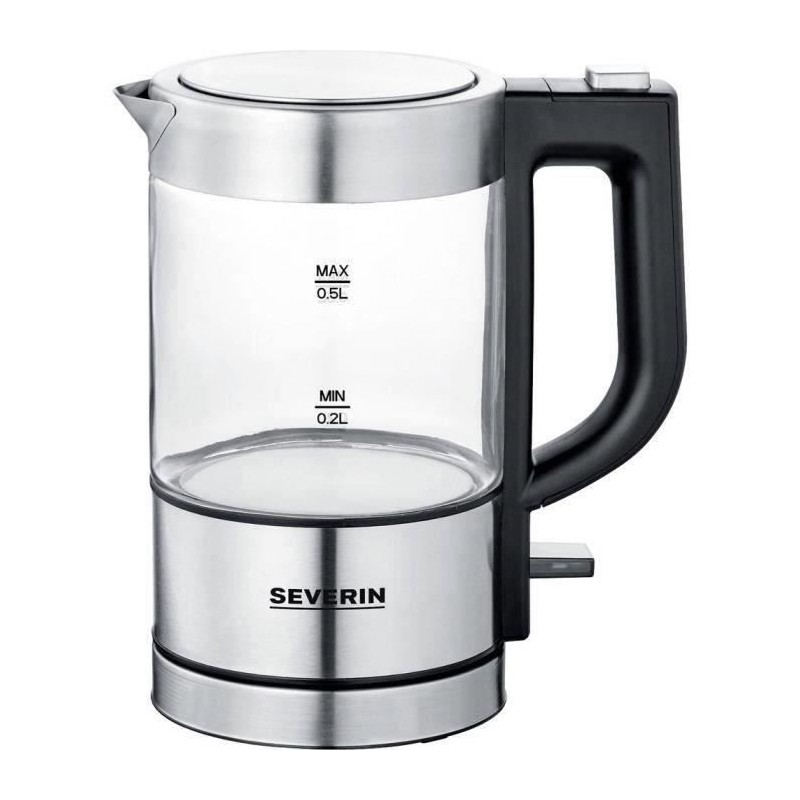 Bouilloire - SEVERIN - WK 3472 - 0.5 L - 1100W - Verre/Inox - Socle 36