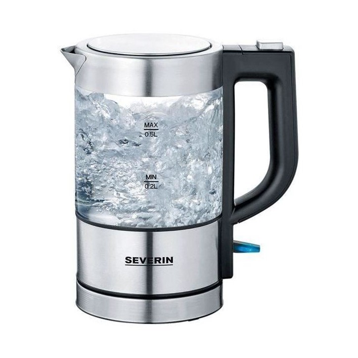 Bouilloire - SEVERIN - WK 3472 - 0.5 L - 1100W - Verre/Inox - Socle 360° Bouilloire - SEVERIN - WK 3472 - 0.5 L - 1100W - Verre/Inox - Socle 360°