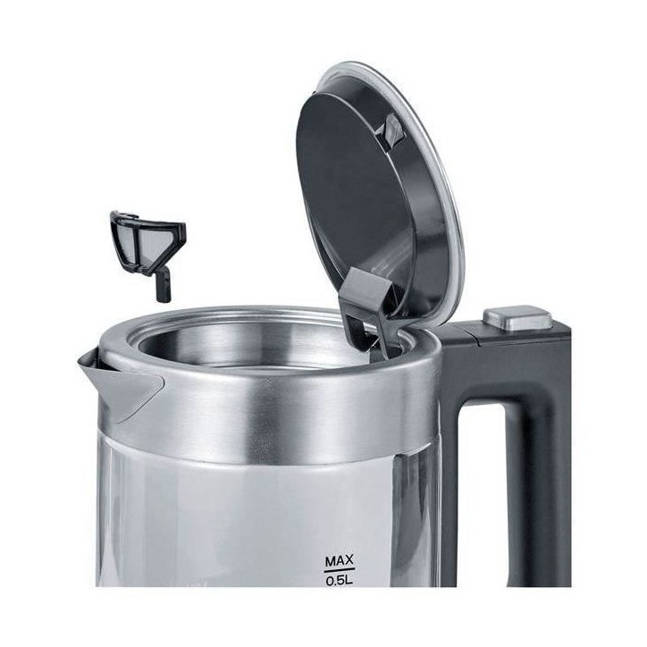 Bouilloire - SEVERIN - WK 3472 - 0.5 L - 1100W - Verre/Inox - Socle 360° Bouilloire - SEVERIN - WK 3472 - 0.5 L - 1100W - Verre/Inox - Socle 360°