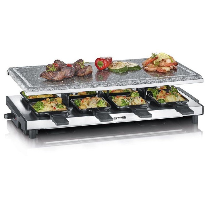 Appareil a raclette - SEVERIN - RG2374 - 8 personnes - Revetement anti-adhésif - 1500 W - Noir Appareil a raclette - SEVERIN - RG2374 - 8 personnes - Revetement anti-adhésif - 1500 W - Noir