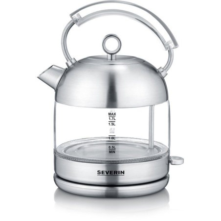 Bouilloire en verre rétro - SEVERIN - WK3459 - 1,7 L - 2400 W - Chauffe rapide - Inox