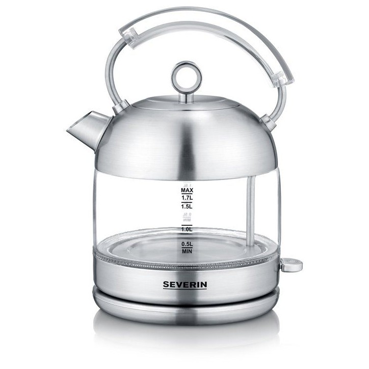 Bouilloire en verre rétro - SEVERIN - WK3459 - 1,7 L - 2400 W - Chauffe rapide - Inox Bouilloire en verre rétro - SEVERIN - WK3459 - 1,7 L - 2400 W - Chauffe rapide - Inox