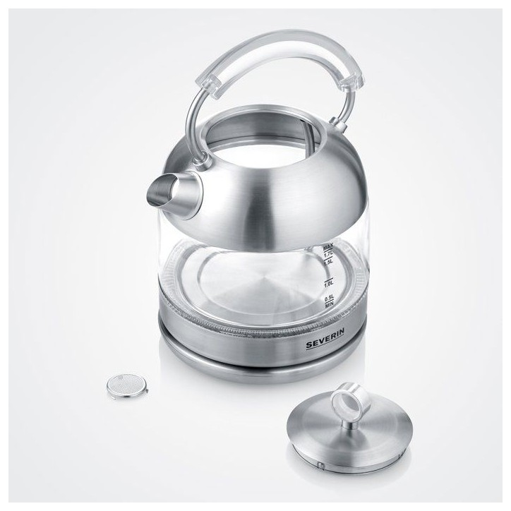 Bouilloire en verre rétro - SEVERIN - WK3459 - 1,7 L - 2400 W - Chauffe rapide - Inox Bouilloire en verre rétro - SEVERIN - WK3459 - 1,7 L - 2400 W - Chauffe rapide - Inox