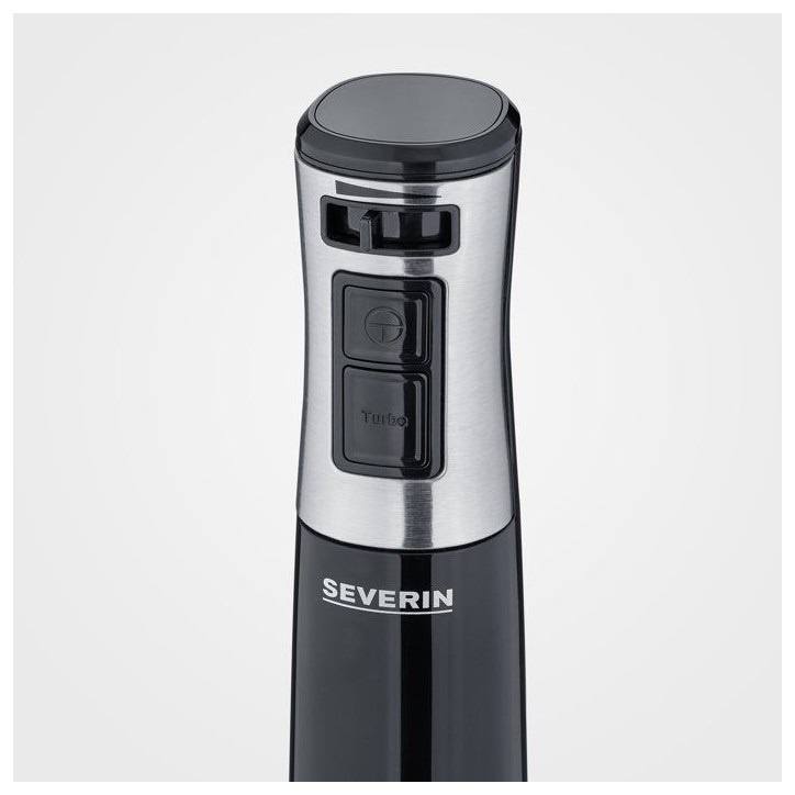 Mixeur plongeant polyvalent - SEVERIN - SM3771 - 600 W - Pied amovible - 15 000 tours/mn - Sans BPA - Noir / Inox Mixeur plongeant polyvalent - SEVERIN - SM3771 - 600 W - Pied amovible - 15 000 tours/mn - Sans BPA - Noir / Inox