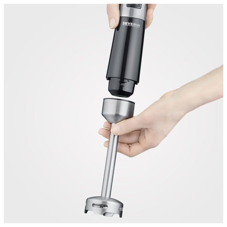 Mixeur plongeant 3-en-1 - SEVERIN - SM3772 - 600 W - Pied amovible - Mini Hachoir - Fouet - Gobelet 700 ml - Sans BPA - Noir / I Mixeur plongeant 3-en-1 - SEVERIN - SM3772 - 600 W - Pied amovible - Mini Hachoir - Fouet - Gobelet 700 ml - Sans BPA - Noir / I