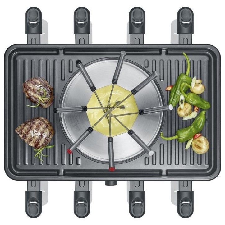 Appareil a raclette et fondue SEVERIN - RG2347 - Jusqu'a 8 personnes - 1400W