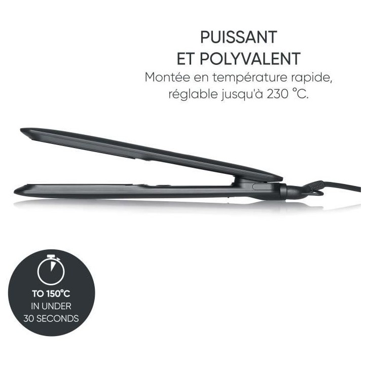 Fer a lisser ionique - SEVERIN - HG 0622 - Revetement céramique - Indicateur température LED - Chauffe rapide - Noir Fer a lisser ionique - SEVERIN - HG 0622 - Revetement céramique - Indicateur température LED - Chauffe rapide - Noir