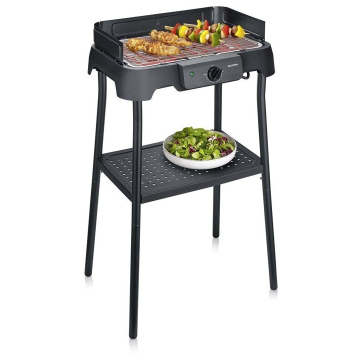 Barbecue électrique sur pieds - SEVERIN - PG8594 - 2000 W - Surface de cuisson 38 x 22 cm - Thermostat réglable - Noir Barbecue électrique sur pieds - SEVERIN - PG8594 - 2000 W - Surface de cuisson 38 x 22 cm - Thermostat réglable - Noir