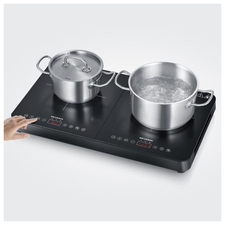 Plaque de cuisson posable SEVERIN - DK9194 - 2 foyers - 10 niveaux de puissance - 3400W