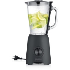 Blender 2-en-1 - SEVERIN - SM3724 Mix & Go - Récipient en verre 1,5 L - Gourde robuste + Accessoire Moulin fruits secs - Noir